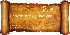 Radvánszky Adrienn névjegykártya